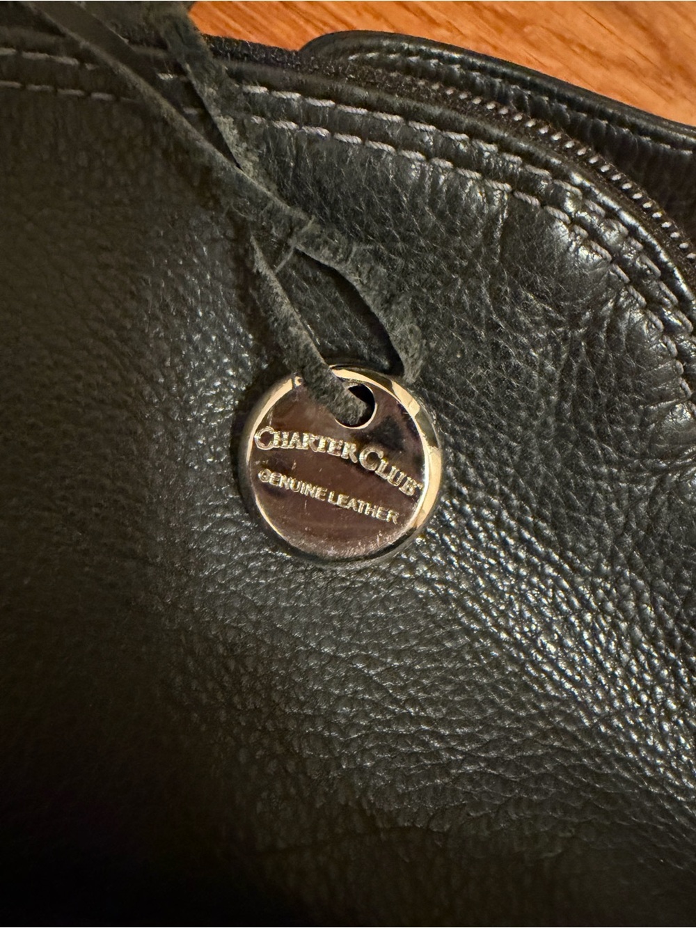 Charter Club Genuine Leather Backpack - Picture 2 of 5